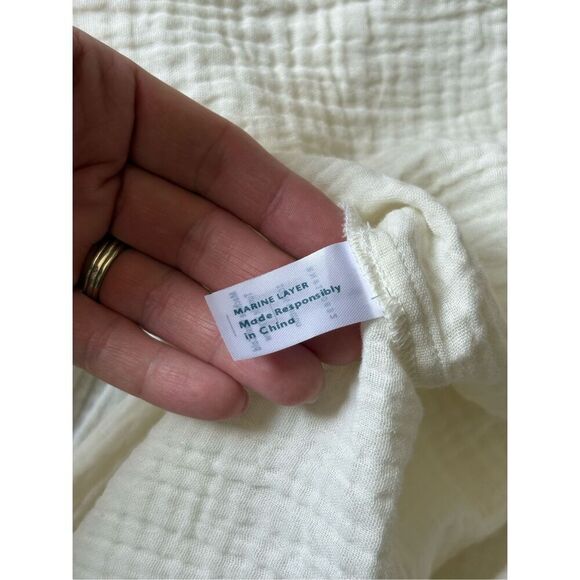 Marine Layer Corinne Maxi Dress Size M Colorblock White Gray Sleeveless - Picture 8 of 8